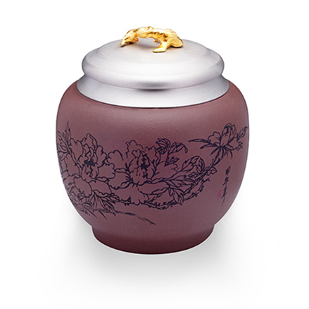 二喬爭艷 泰國純錫+紫砂茶葉罐