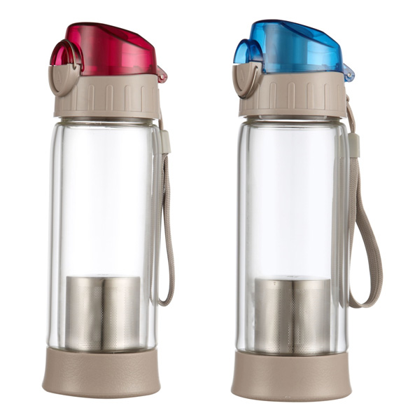 帶茶隔雙層玻璃杯