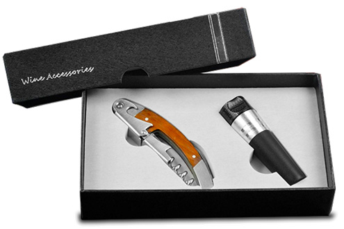 高檔花梨實(shí)開(kāi)瓶器、真空塞（升級(jí)版紙盒2件套）