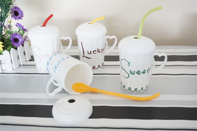 陶瓷蓋、吸管水杯