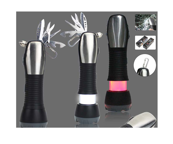 多功能戶外手電筒、安全錘