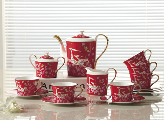梅花金鹿茶具、咖啡具套裝