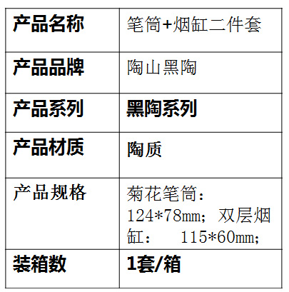 筆筒、煙缸二件套