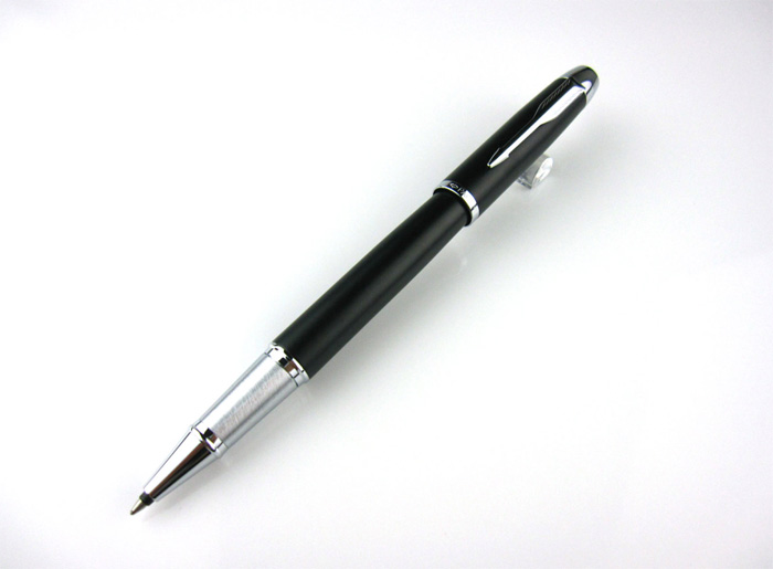 派克IM磨砂黑桿白夾寶珠筆