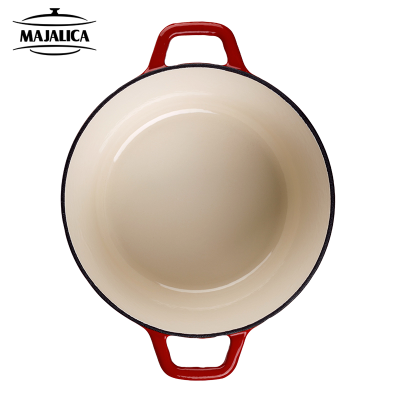 Majalica琺瑯鑄鐵湯鍋燉鍋燜鍋 不粘鍋無涂層加厚搪瓷生鐵鍋20CM