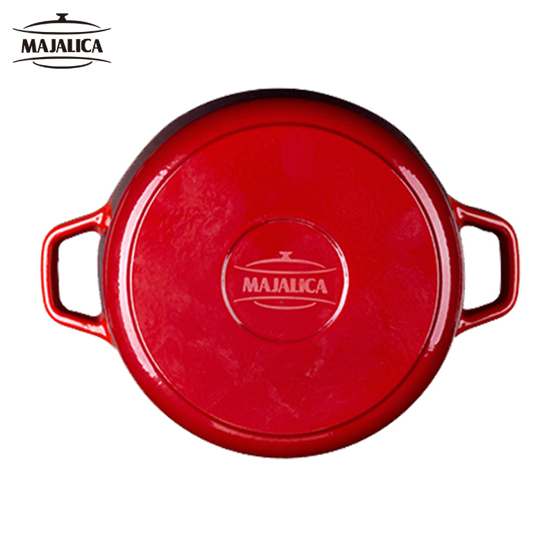 Majalica琺瑯鑄鐵湯鍋燉鍋燜鍋 不粘鍋無涂層加厚搪瓷生鐵鍋20CM