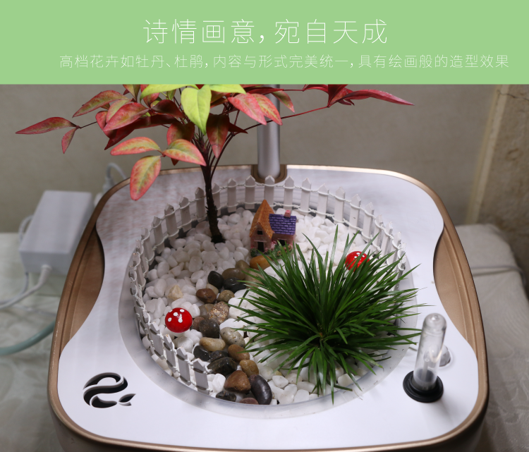 素心智能花盆陶瓷創(chuàng)意爆款個(gè)性室內(nèi)大號(hào)防腐永生盆景