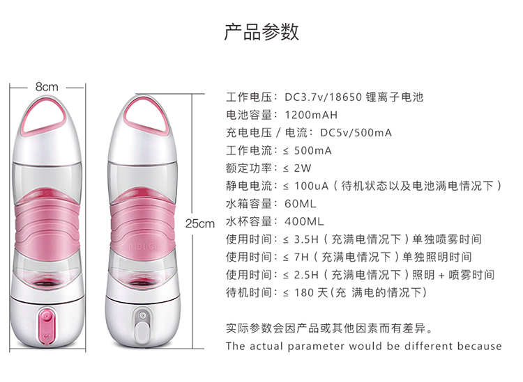 運(yùn)動(dòng)美容補(bǔ)水杯、照明水杯