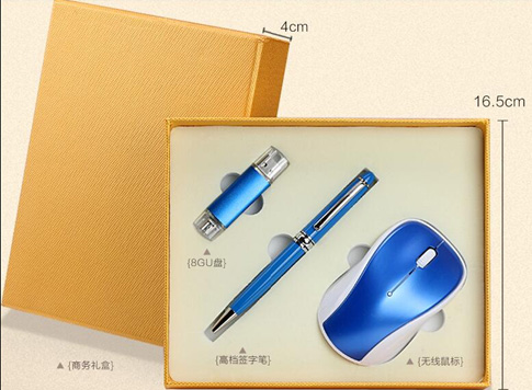 手機U盤8G+金屬簽字筆+無線鼠標(biāo)3件套