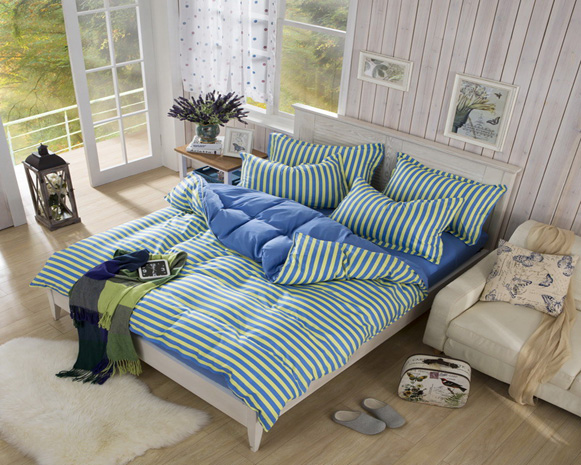 無(wú)印良品條格四件套