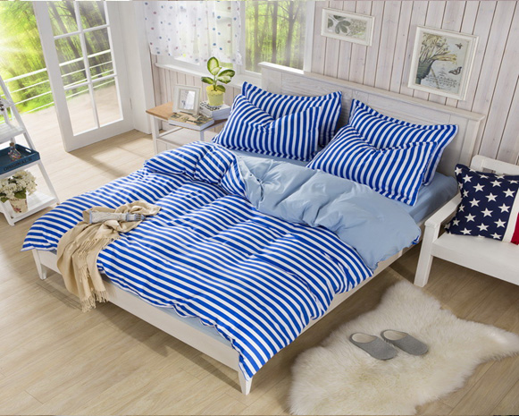 無(wú)印良品條格四件套