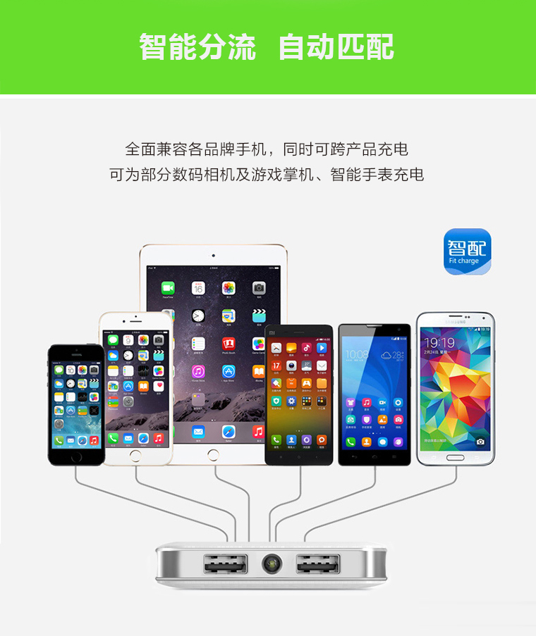 年-移動無線充，移動電源無線充電器適用于iPhone/三星/安卓