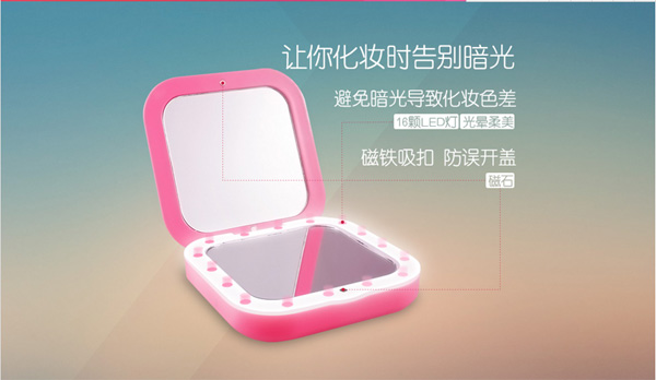 米可新型三合一LED移動(dòng)電源鏡