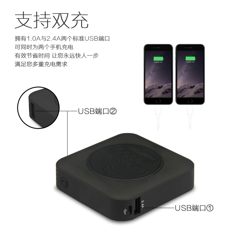 MIPOW小巧便攜蘋果移動電源10000mAH智能超薄迷你可愛通用充電寶