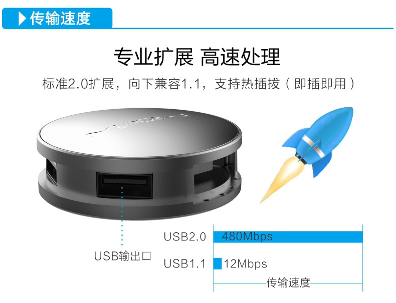MIPOW usb分線器筆記本臺式電腦usb hub集線器高速多 4個擴(kuò)展接口