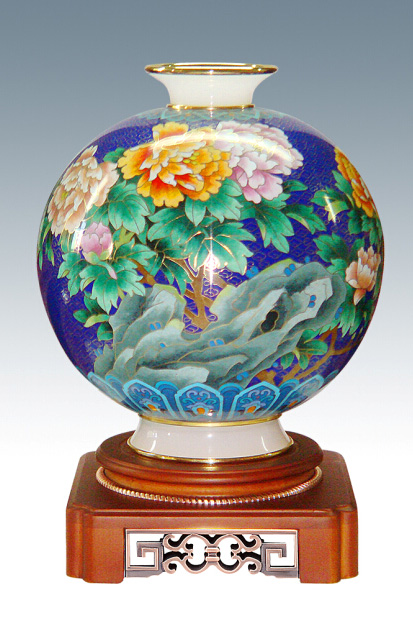 景泰藍天圓地方（中號）桌面擺件