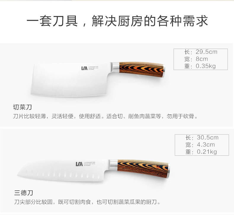 朗馬 德國高檔不銹鋼廚房套刀刀具