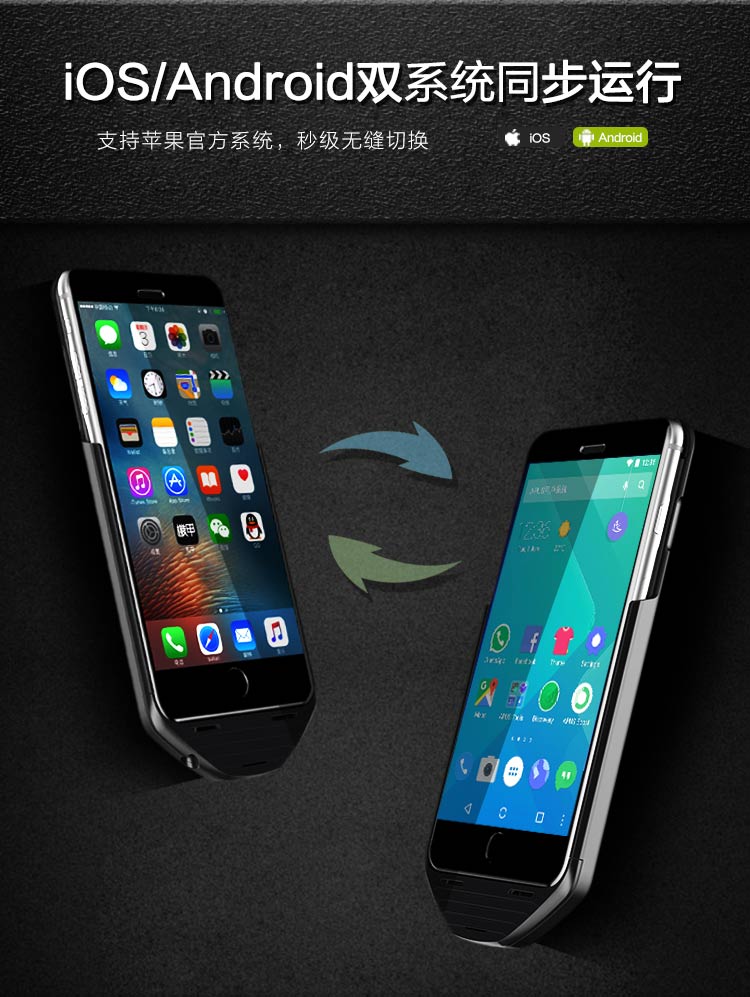 機(jī)甲（MESUIT) i6 智能手機(jī)殼 雙系統(tǒng)/雙卡雙待/充電寶/手機(jī)存儲(chǔ) 適用于iPhone6/6S 蘋果創(chuàng)意智能外設(shè)