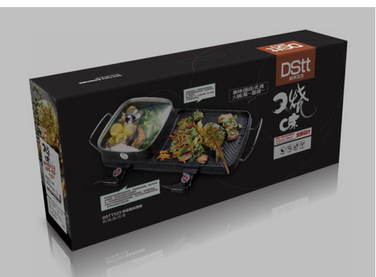 加厚壓鑄鍋體，雙發(fā)熱電源烤涮一體火鍋