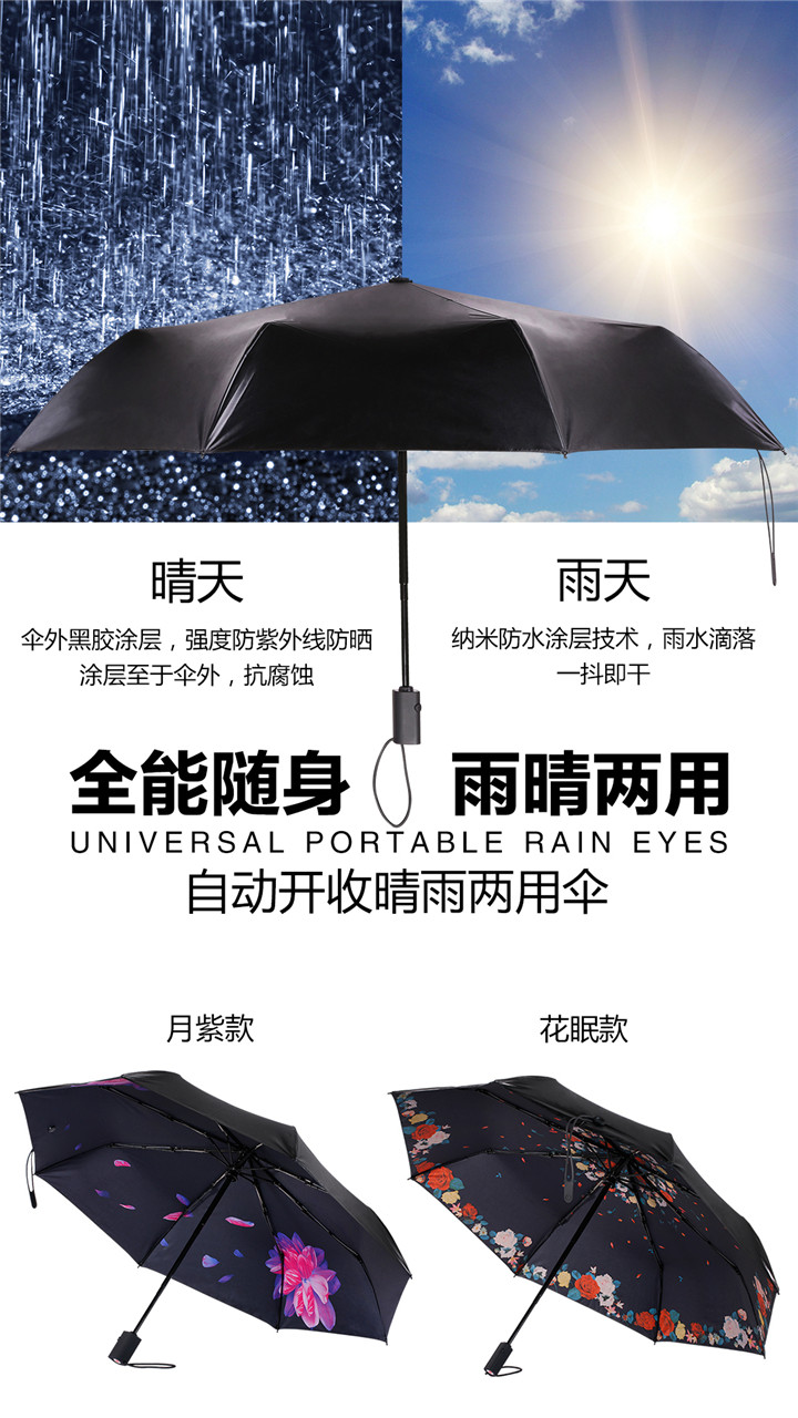 WT-U3自動開收雨晴兩用傘