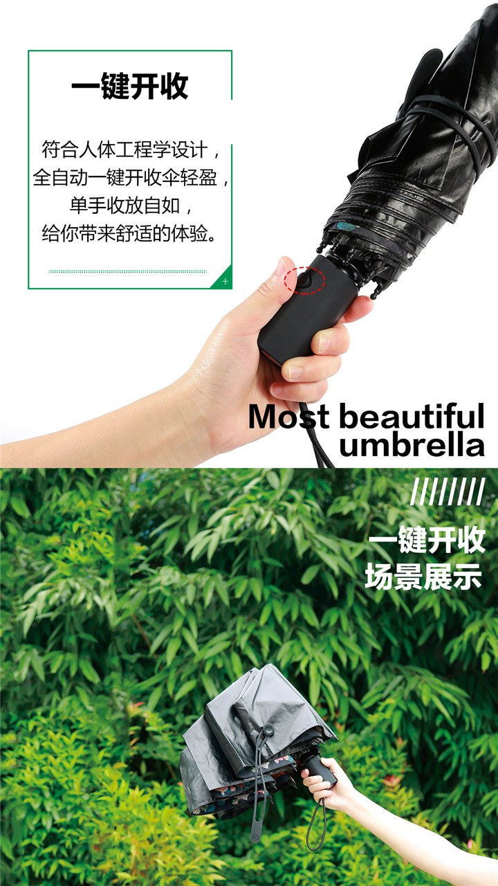 WT-U3自動開收雨晴兩用傘