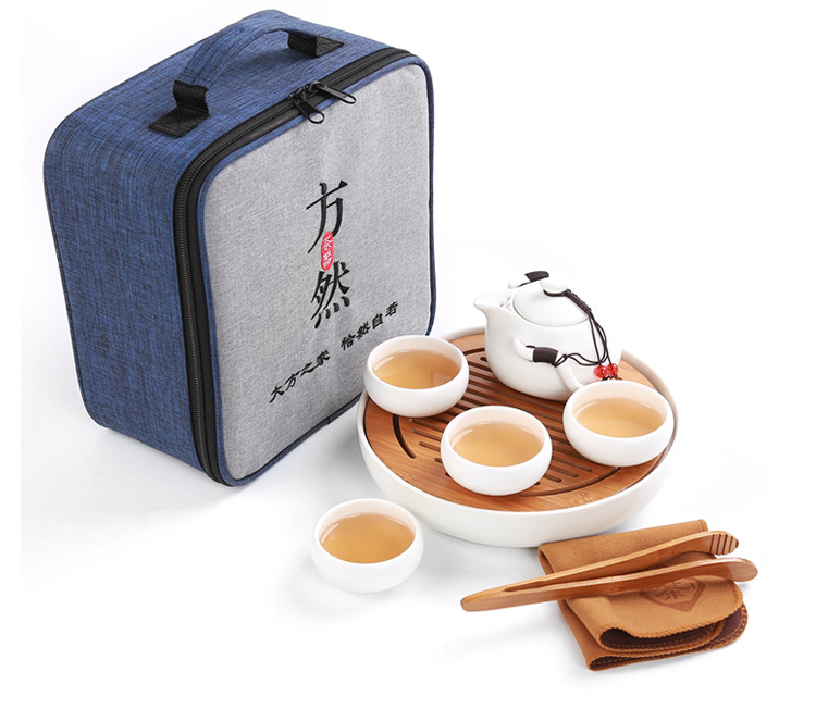 旅行茶具套裝茶盤干泡盤亞光釉一壺四杯