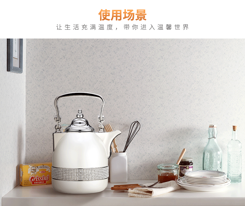 清水歐式保溫壺進(jìn)口玻璃內(nèi)膽咖啡壺時(shí)尚家用暖水壺辦公保溫水壺