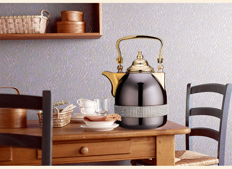 清水歐式保溫壺進(jìn)口玻璃內(nèi)膽咖啡壺時(shí)尚家用暖水壺辦公保溫水壺