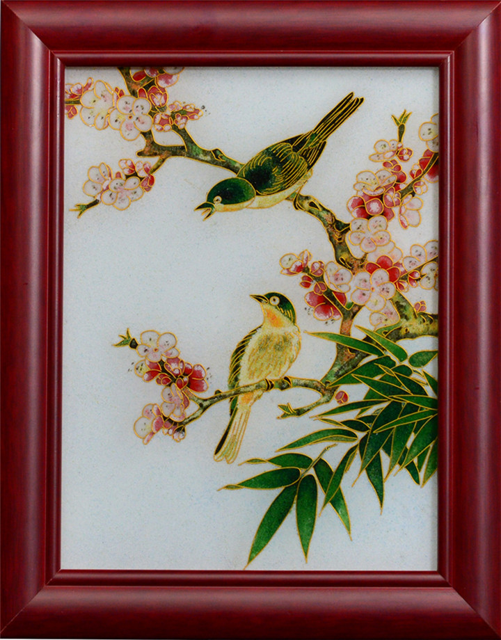 掐絲琺瑯工藝畫花鳥系列