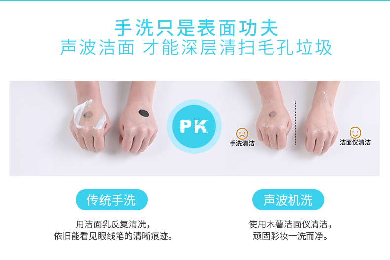 mushu木薯潔面儀 電動(dòng)聲波面部洗臉神器軟毛毛孔去黑頭深層清潔