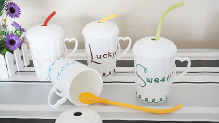 陶瓷蓋、吸管水杯