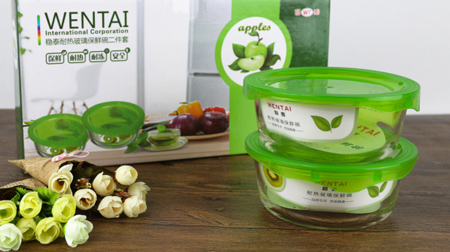 耐熱玻璃保鮮碗兩件套