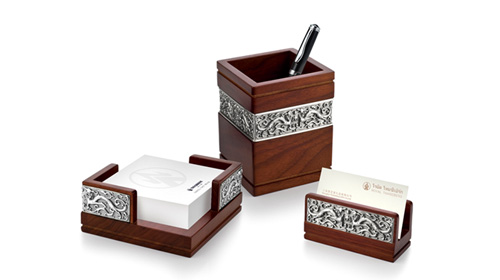 祥龍辦公三件套（筆筒、便簽盒、名片夾）