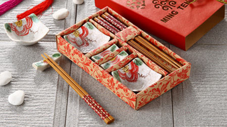 竹筷子、陶瓷架、陶瓷碟子餐具套裝