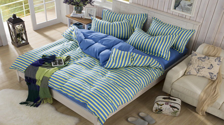 無印良品條格四件套