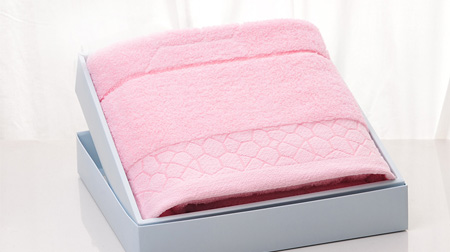 全棉浴巾禮盒套裝——石頭花（米，粉，藍）