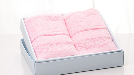 全棉毛巾兩條裝——石頭花（米，粉，藍）