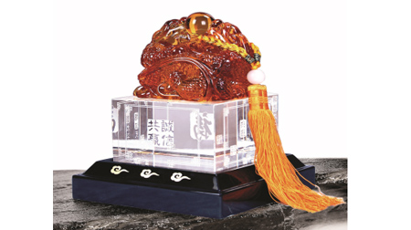 特大誠(chéng)信共贏琉璃、水晶擺件