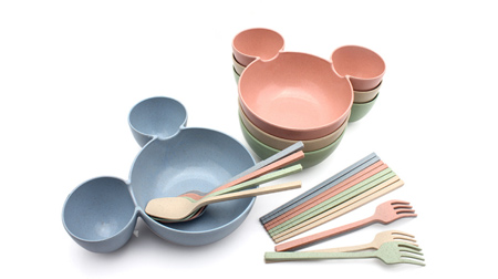 小麥米奇餐具4件套