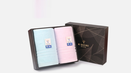 金號(hào)素色主義毛巾、面巾二條禮盒裝（紅/黃/蘭）