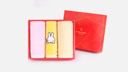 金號素色主義毛巾、面巾禮盒裝（紅/黃/蘭）